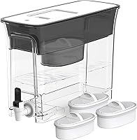 Vista 1 de Waterdrop Dispensador de filtro de agua delgado de 35 tazas, jarra de filtro de agua de gran capacidad, larga vida útil de 200 galones, 5 veces
