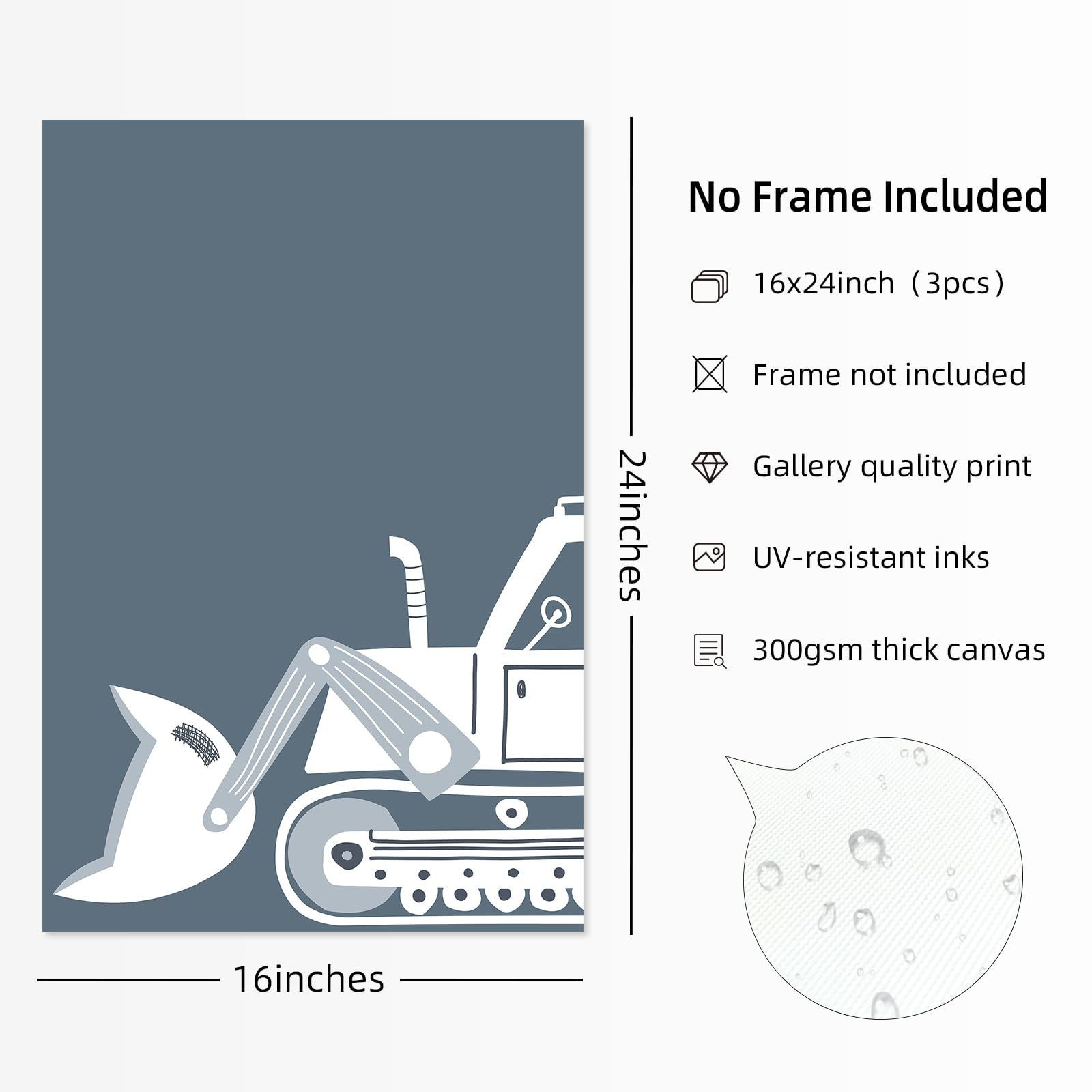 Amazon.com: Construction Truck Wall Art Decor Toddler Boys
