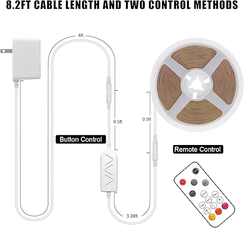 Miniatura 7 de Tira de luces LED COB de 1800 K con control remoto RF, 16.4 pies, regulable, brillante, ultra sin puntos, tira de luz LED COB cálida ámbar, luces