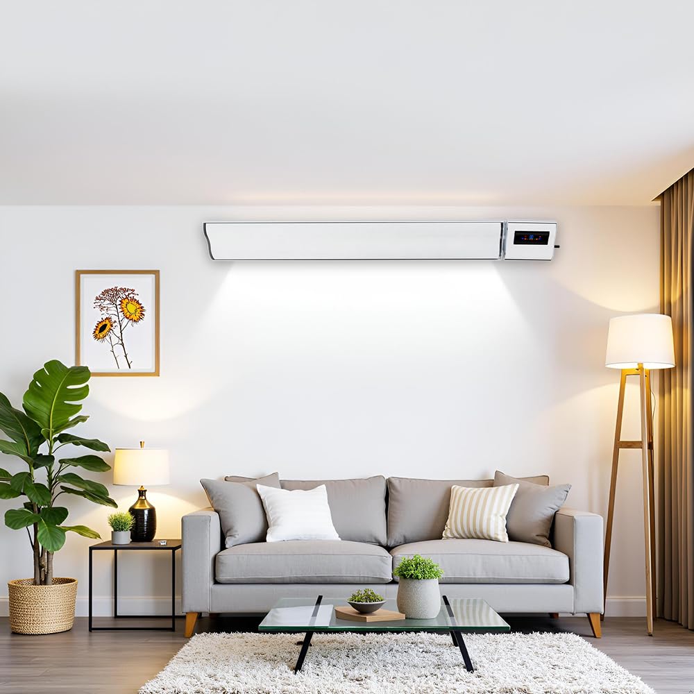 Grzejnik elektryczny ElectricSun 1200-600W biały, z WiFi aplikacja, 94x15cm