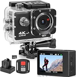 Filmadora 4K, 4K Câmera a Prova D'Água Subaquática de 20MP com Eis, Profundidade À Prova D'Água de 30 m