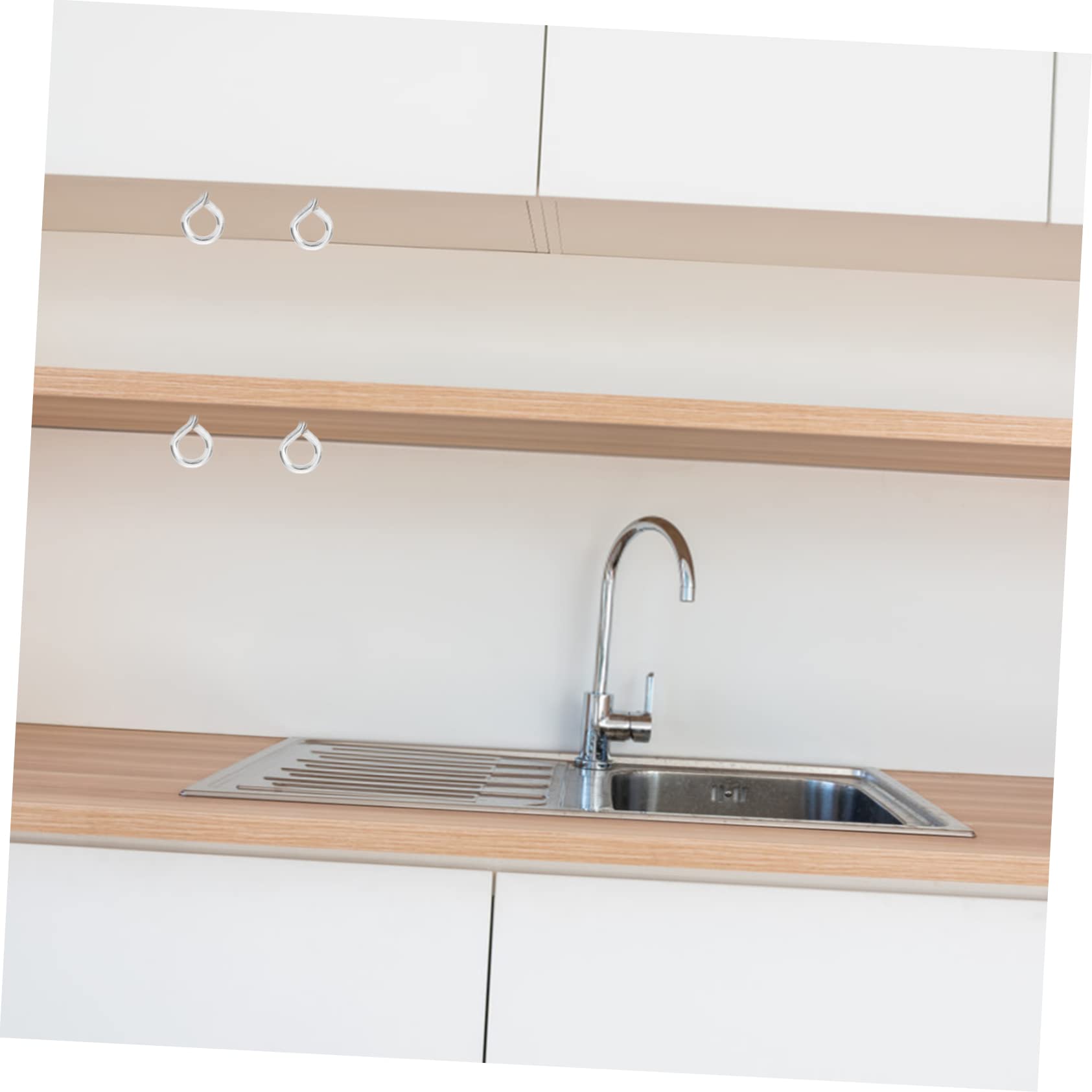 Unomor 10pcs Eyelets Hooks Hanging Heavy Duty Large Eyes for Key Screw Tapping Gold Bolts Steel Eye Bolt Nickel-Plated Iron Silver