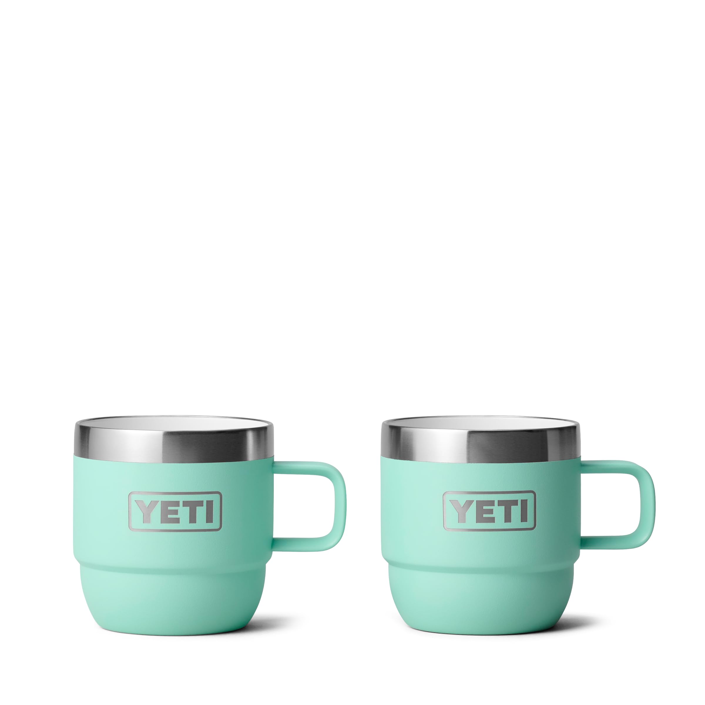 YETI Rambler Espresso Mug, Vacuum Insulated Stainless Steel Stackable Mug, Seafoam, 2 Pack de 6 oz (177 ml)