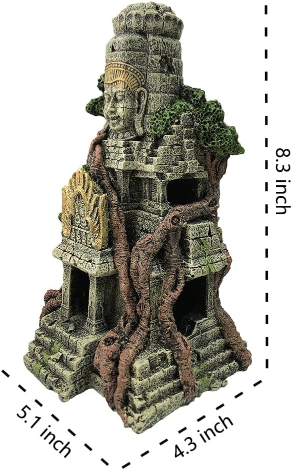 SLOCME Aquarium Angkor Wat Buddha Statue Temple Decorations - Fish Tank Zen Ornament Buddha Decor Bring Good Luck image 3
