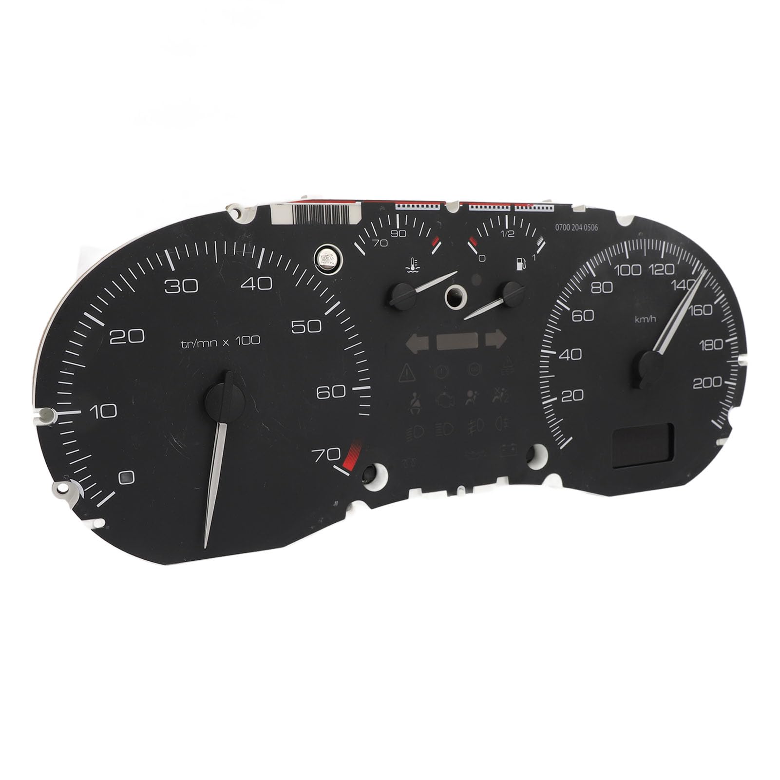 Jauge d'instrument Combinée Manuelle Noire de Haute Précision pour Voiture 307, Tachymètre de Compteur de Carburant de Température ABS, Kit de Remplacement, Compatible avec la