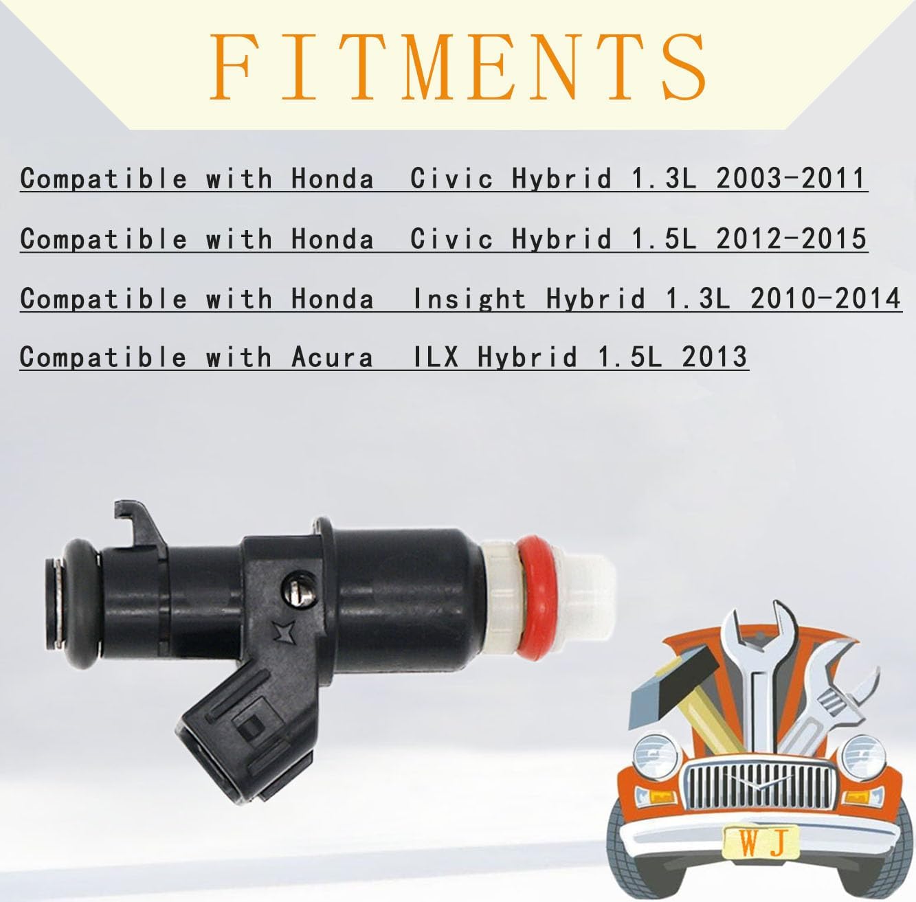 Pack of 4PCS Fuel Injector 16450-PWA-003 16450-RGA-003 FJ1070 For Honda 2003-2011 Civic 1.3L