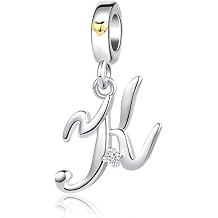 A-Z Gold Heart Initial Letter Charm fits Pandora Moments Bracelets Women Name Birthday Family
