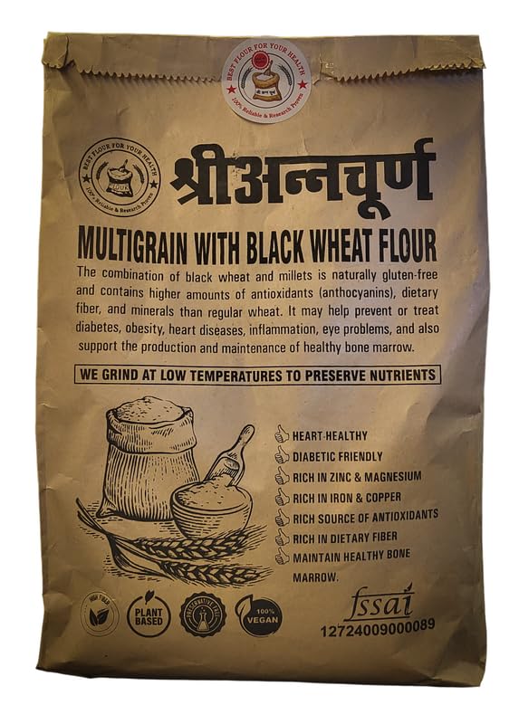 ShriAnnchurn Multigrain With Black Wheat Flour Gluten Free Atta Soya