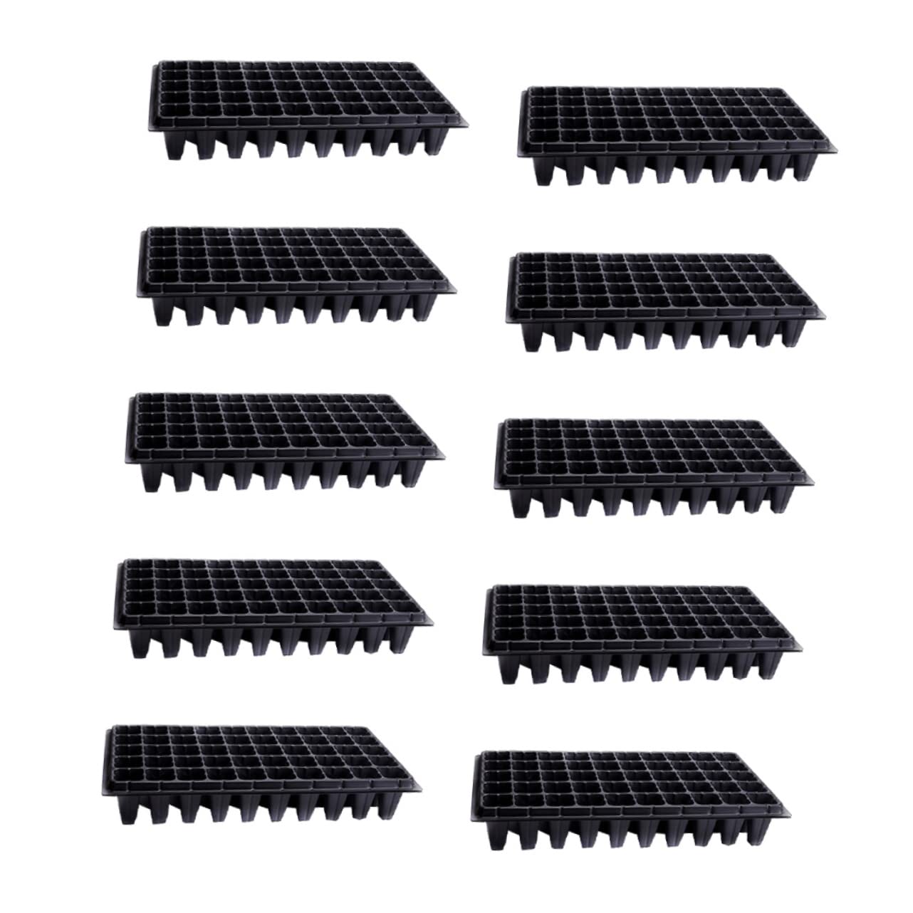 Plateau de Démarrage pour Jardin 10 Pièces 50 Cellules en Plastique Noir