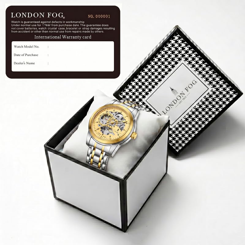 London Fog Richmond Collection Skeleton Dial:Gold,Strap:Multicolor - Image 6