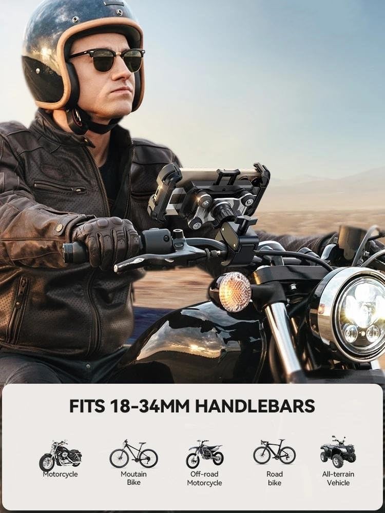Per Supporto Antivibrante Per Telefono Da Moto 4.7-7 Pollici Per Manubrio Bici