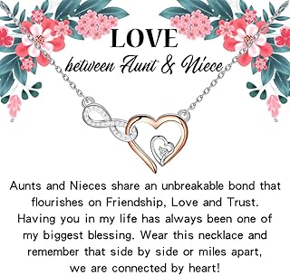 Love Between Aunt Niece Gift Aunt Niece Necklace Gift Aunt Gift Aunt Birthday jewelry Double Heart Pendant Necklace Gift for Aunt