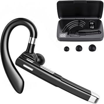 Bluetooth Headset,Wireless Bluetooth Earpiece with 400mAh Charging Case