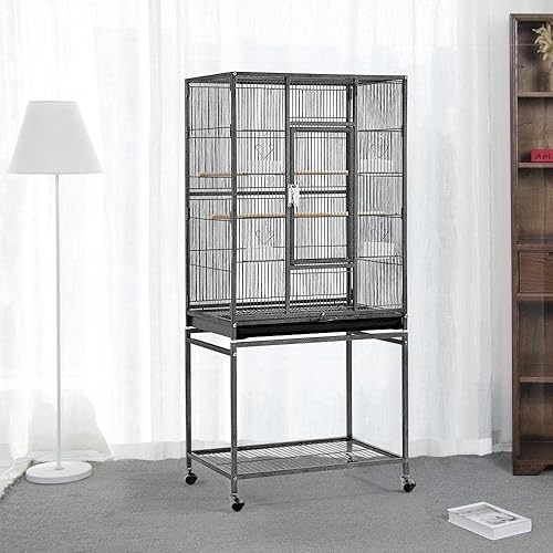 Miniatura 2 de Yaheetech Jaula de hierro forjado extra grande para periquitos con soporte desmontable para cacatúa, sol, mejilla, conure, agapornis, pinzón,