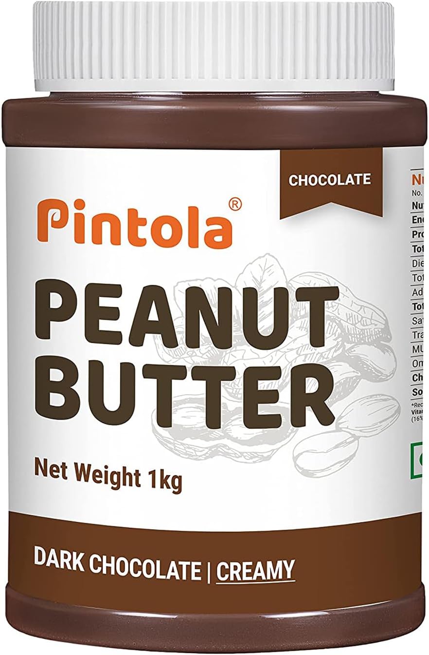 Peanut Butter Chocolate Flavour Creamy 1kg - 18.6g Protein & 5.2g Dietary Fiber, Made with Premium Roasted Nuts & Cocoa, Gluten Free, Zero Cholesterol & Trans Fat, Vit E & B3, Dark Chocolate