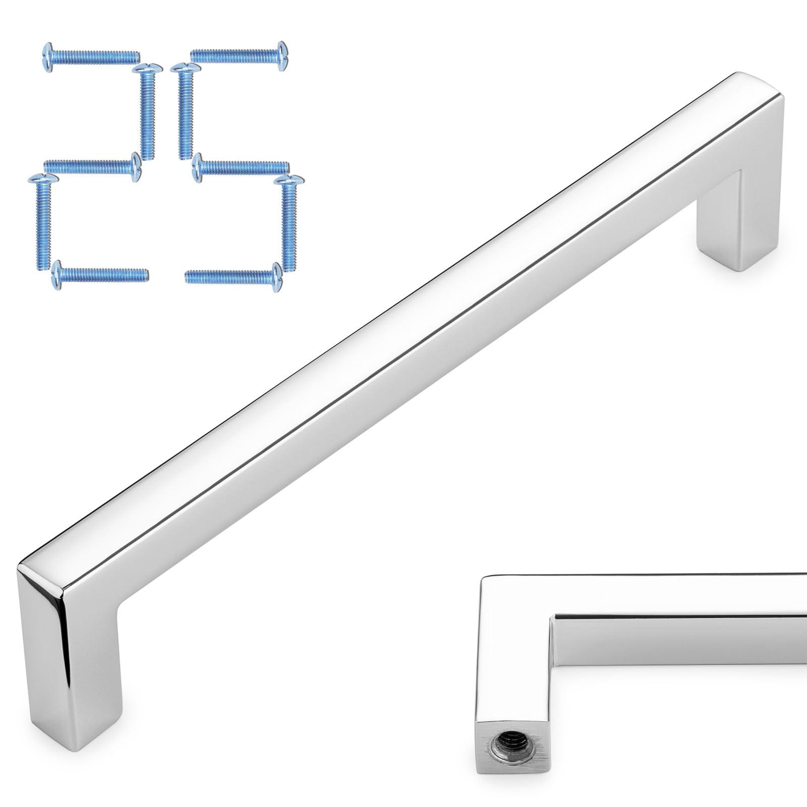 KOOFIZO 25 Pack 5 in Polished Chrome Cabinet Pulls, Drawer Handles 1816