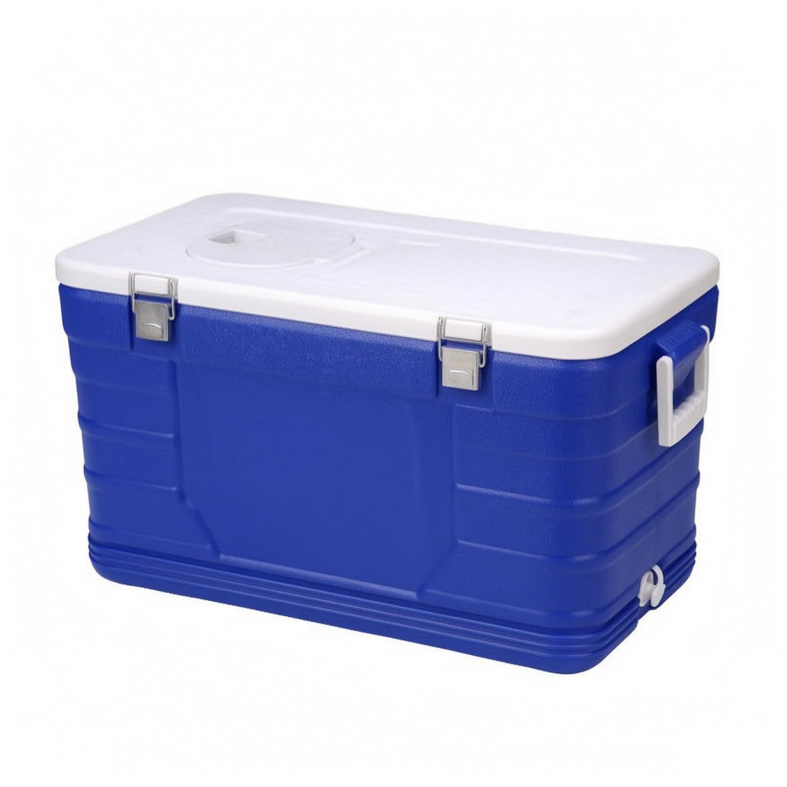 Isolierter Aufbewahrungsbehälter Kühlbehälter Isolierbox Thermobehälter Transportbox mit Deckel Front Riegel Tragegriffen Und Ablauföffnung aus HDPE