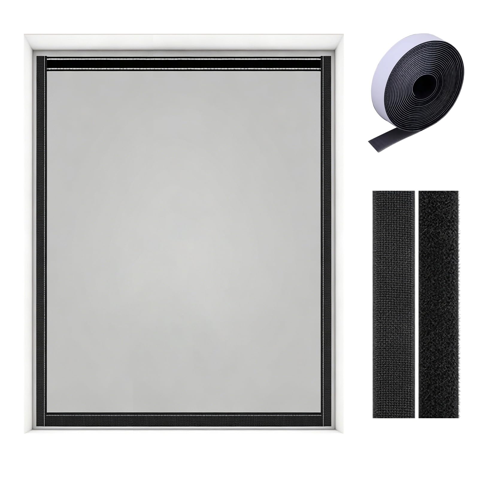Blackout Curtains For Bedroom, 90x120cm Magnetic Blackout Shades, 100% Black Out Waterproof Window Curtains With Hook & Loop Strips For Any Window Frames(Paste Gray,160x200cm)