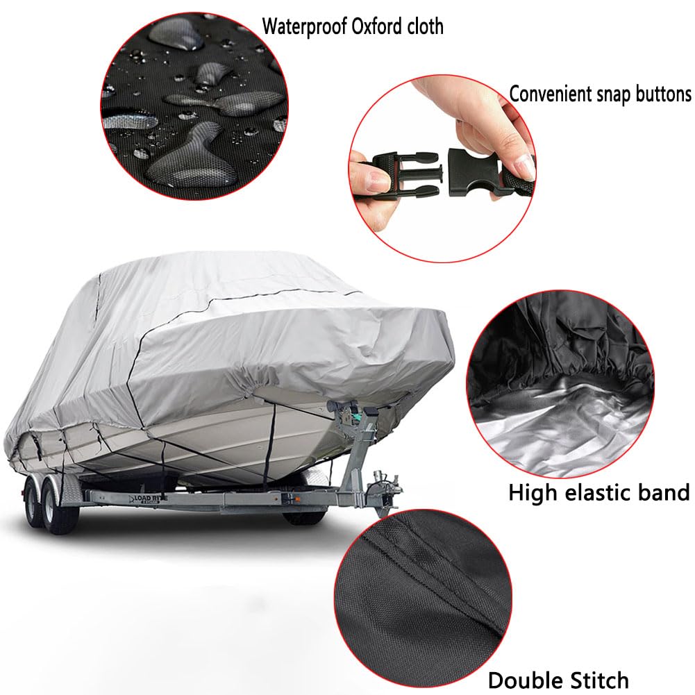 Telo Copri Barca, Tendalino per Barca Impermeabile, Tessuto Oxford 210D Telo Copribarca, Impermeabile, Antivento e Resistente ai Raggi UV, Copri Tendalino Barca (blue,20-22ft)