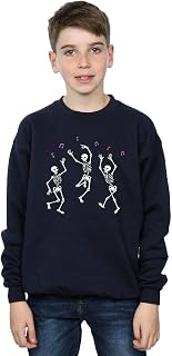 Absolute Cult Halloween Boys Dancing Skeletons Sweatshirt Navy Blue 7-8 Years