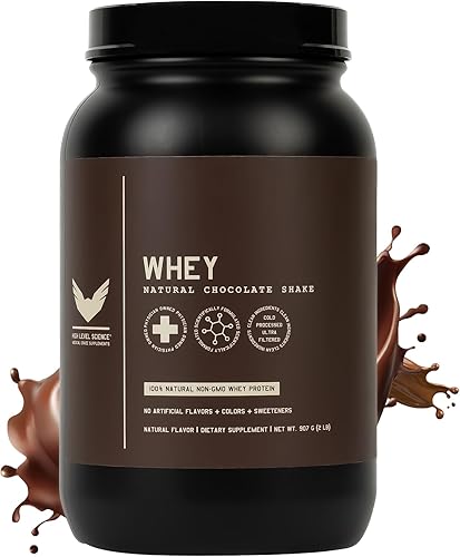 Miniatura 7 de High Level Proteína de suero natural en polvo  Batido de vainilla con stevia  1.02 oz de proteína  2 libras, ultra filtrada sin OMG  Enzimas