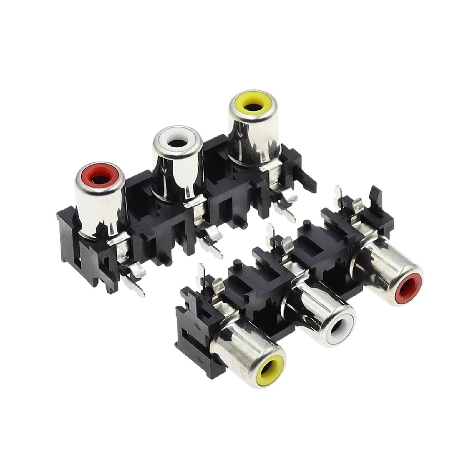 5Pcs / AV RCA-307 Concentric Core Cinch 3-Hole Connector With Two Mounting Posts AV-8.4 MWRFKJOB