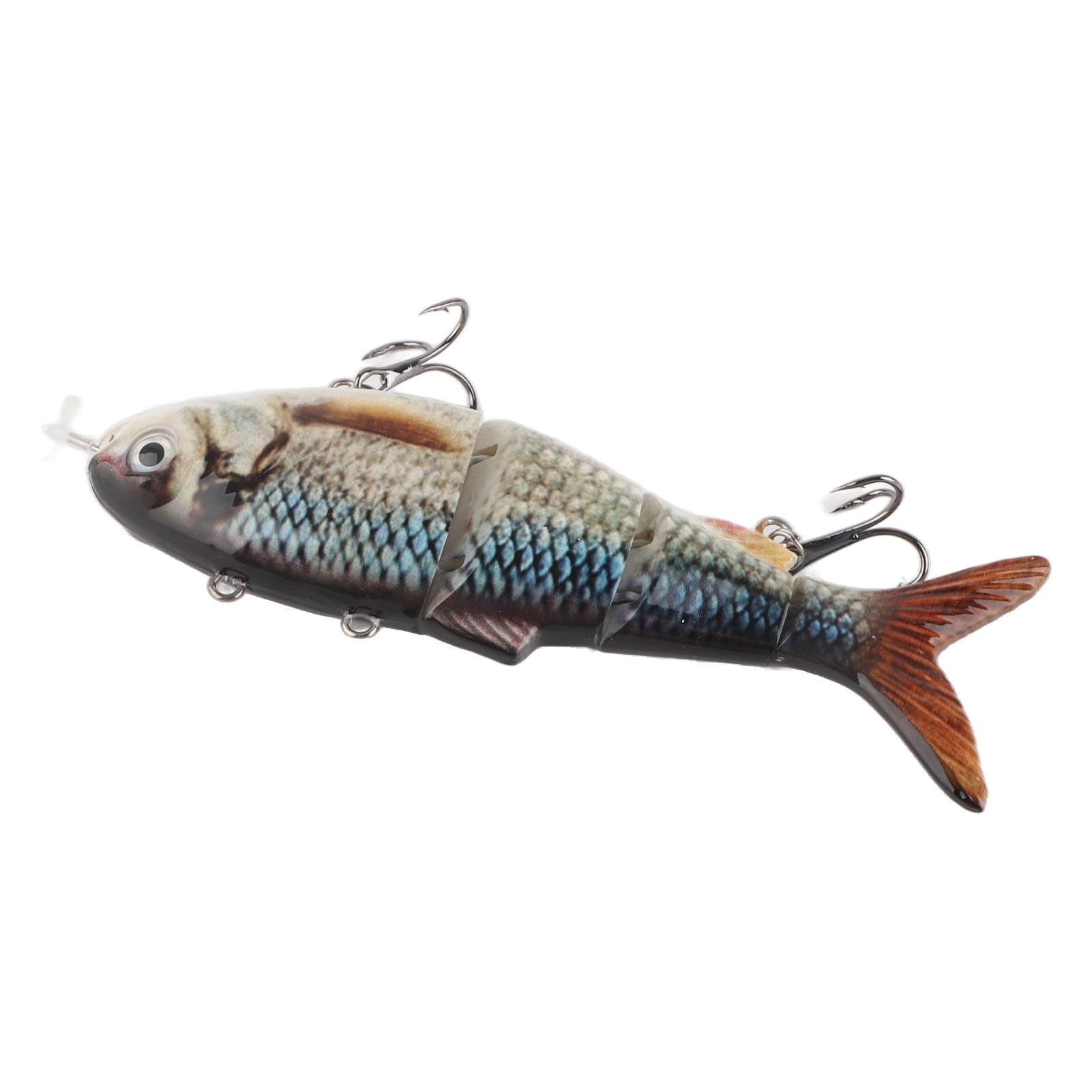 Akozon Robot Fishing Lure - wieloprzegubowa elektryczna przynęta do pływania z zielonym światłem LED, ładowalna i nadająca się do recyklingu dla podwodnych drapieżników