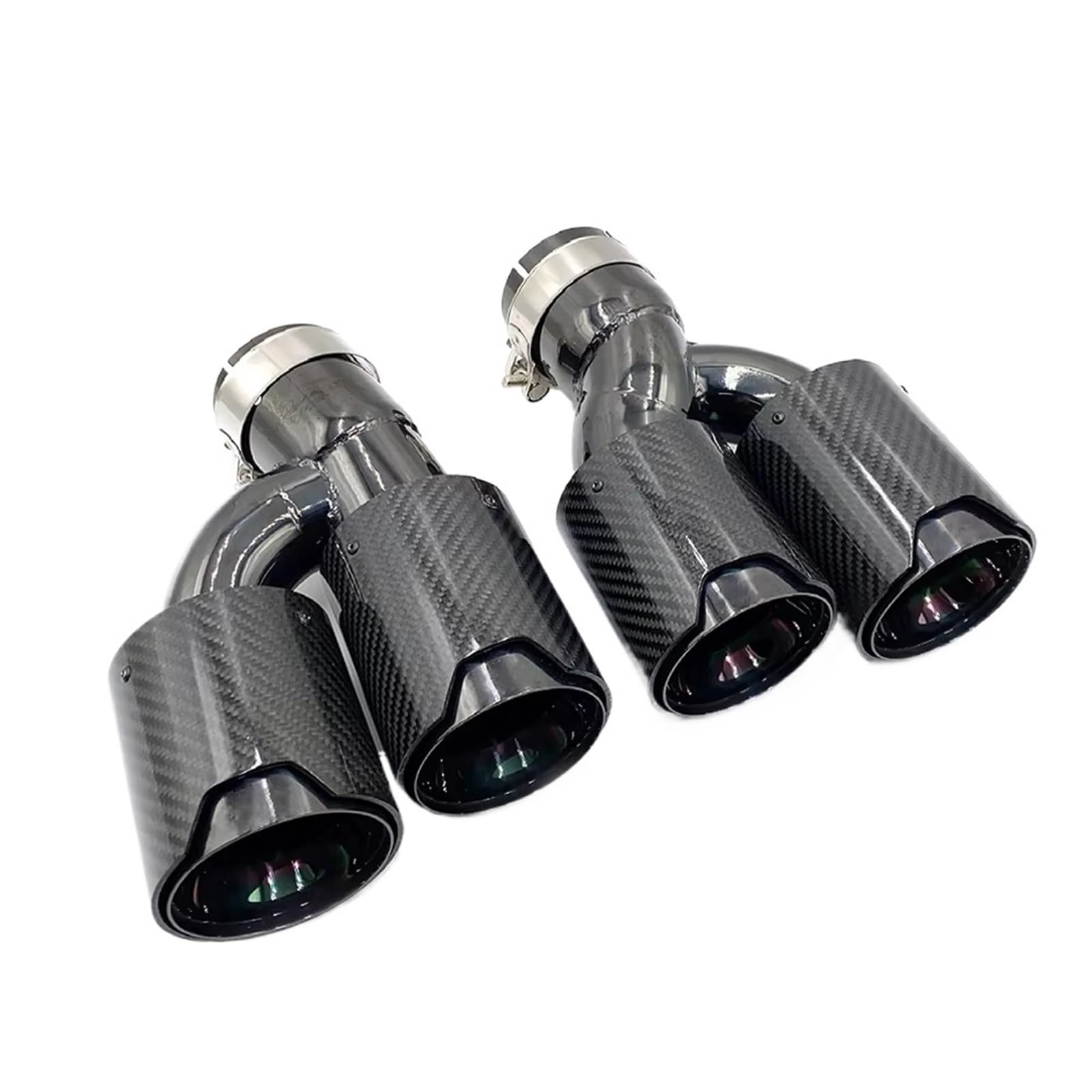 Scarico Coda Telaio Trim 1 paio di terminali di scarico doppi in acciaio inossidabile con punta a forma di H per BMW 525i 528i 530i G30 G31 2018 Tubo di scarico serie 5