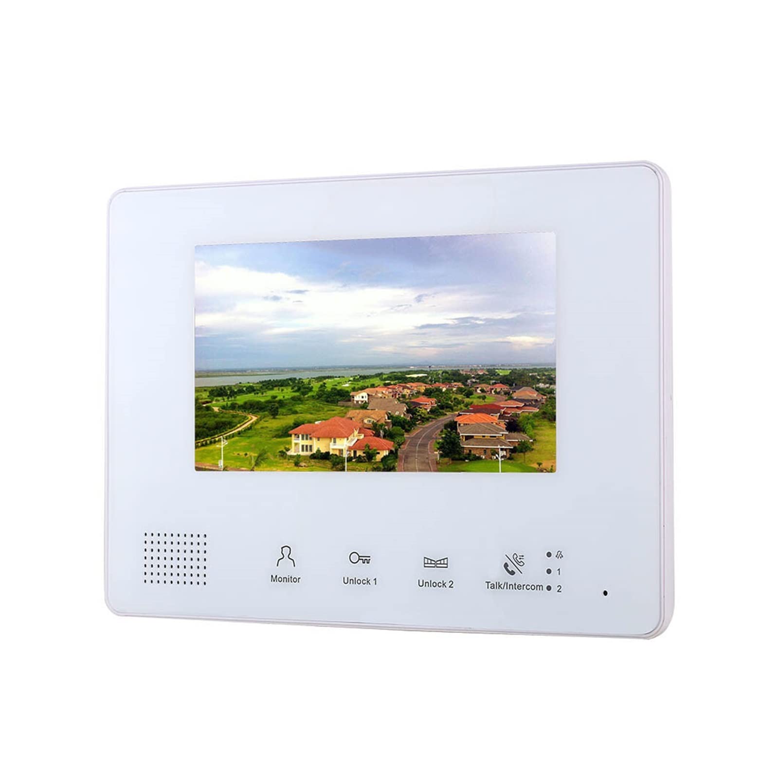 Videoportero con cámara de alta definición, 7 pulgadas Autobús 2 Kit de sistemas de intercomunicadores de teléfono de video for cables for casa 1 unidades Apartamento Noche Visión Audio claro, Fácil d