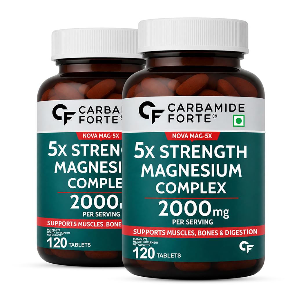 Carbamide Forte Magnesium Supplement with 5X Strength, formulated with Magnesium Glycinate, Citrate, Gluconate, Aspartate & Oxide | 2000 mg per Serving | 120 Tablets — Amazon image 11