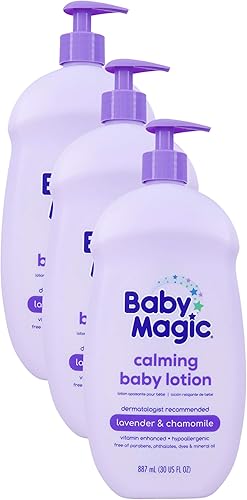 Miniatura 7 de Baby Magic Loción corporal calmante, aroma de canción de cuna, lavanda y manzanilla, lavanda, 16.5 onzas líquidas