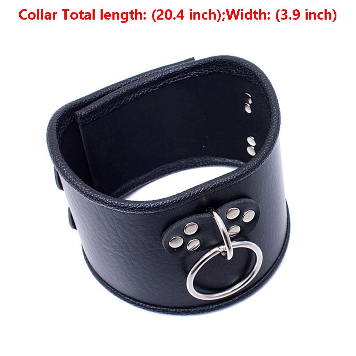 Collier Ras De Cou En Cuir Noir BDSM - Anneau De Domination Réglable, Fait Main, Pour Unisexe