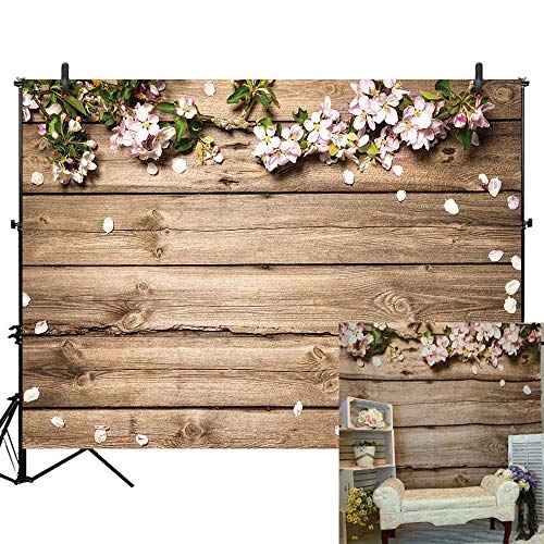 Allenjoy 8x6ft No Crease Rustic Wood Wedding Flowers Floral Backdrop Wooden Texture Board