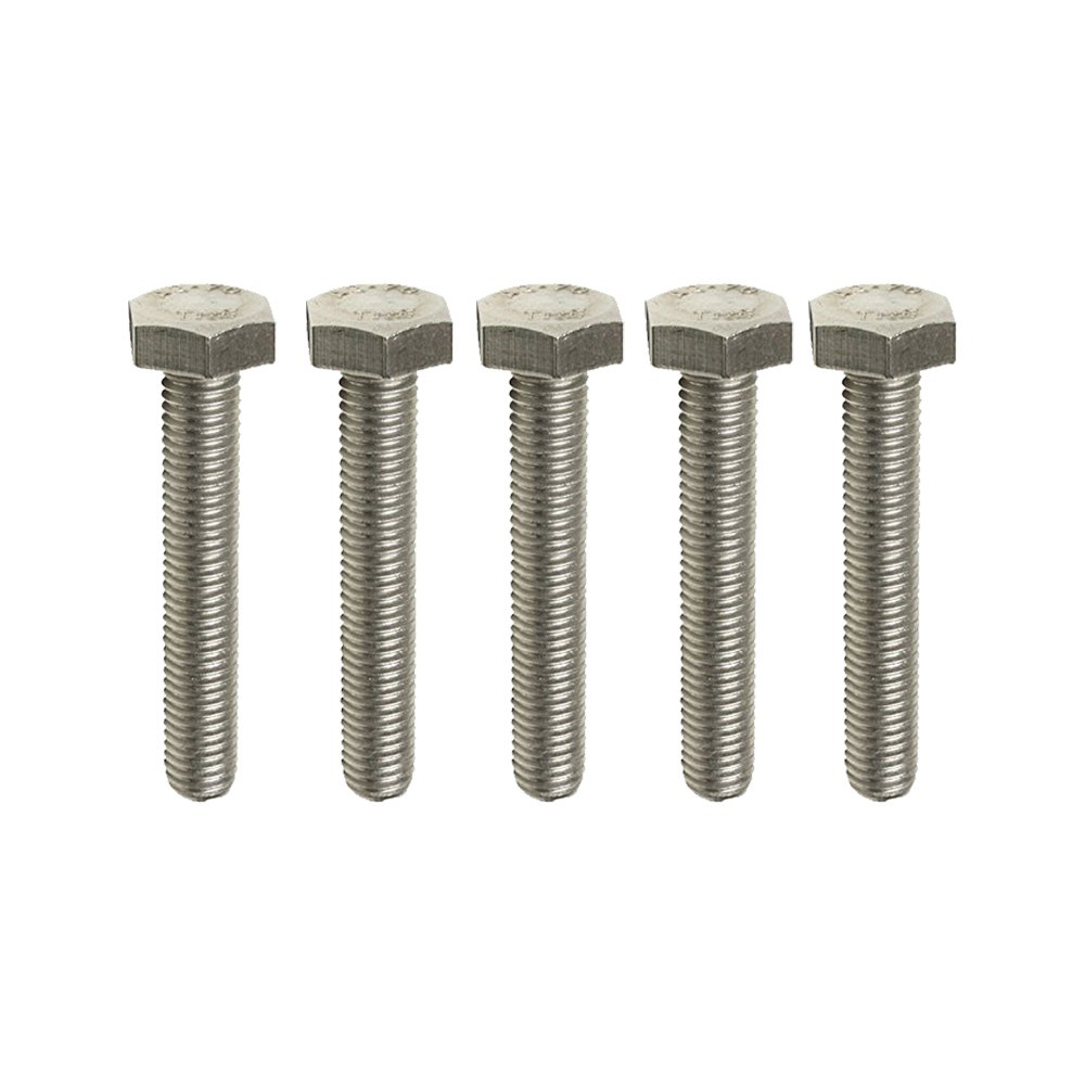 M8 x 70mm Hex Set Screw Hexagon Head Bolt - 5 Pack