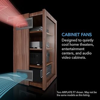 AC Infinity AIRPLATE P7, Quiet Cooling Cabinet Fan System with Power Outlets and USB Ports, Intelligent Thermal Triggering, for Home Theaters, Entertainment Centers, and AV Cabinets