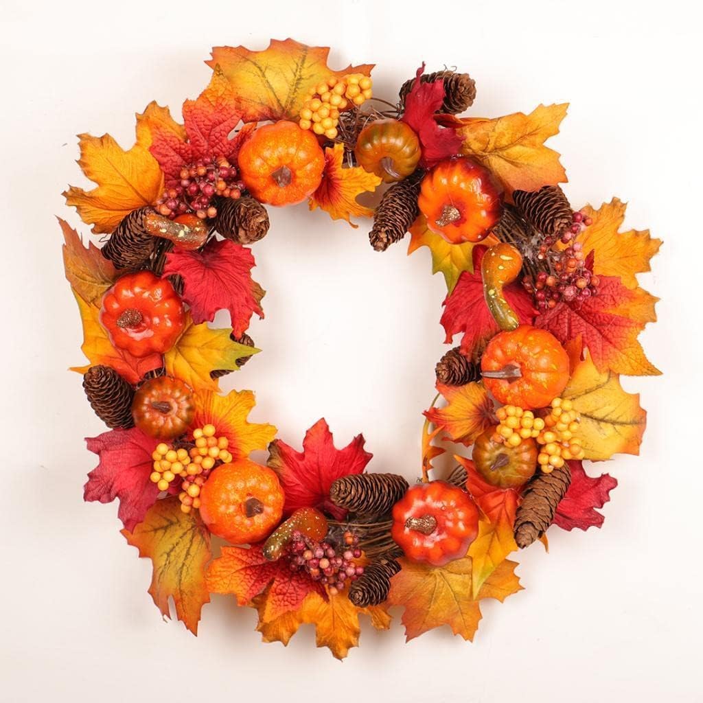 AGAATI Türkranz, Türkranz, Herbstkränze für die Haustür, l Kürbis und Kranz Herbstkranz für Halloween