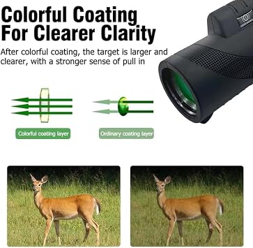 50x60 Monocular Telescope - Adult & Children Compact High-Definition Monocular with Smartphone Adapter Tripod for Outdoor Use