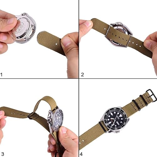 Miniatura 3 de Ritche - Correa NATO de 161820y 22mm de nailon de primera calidad con hebilla de acero inoxidable paquete de 4