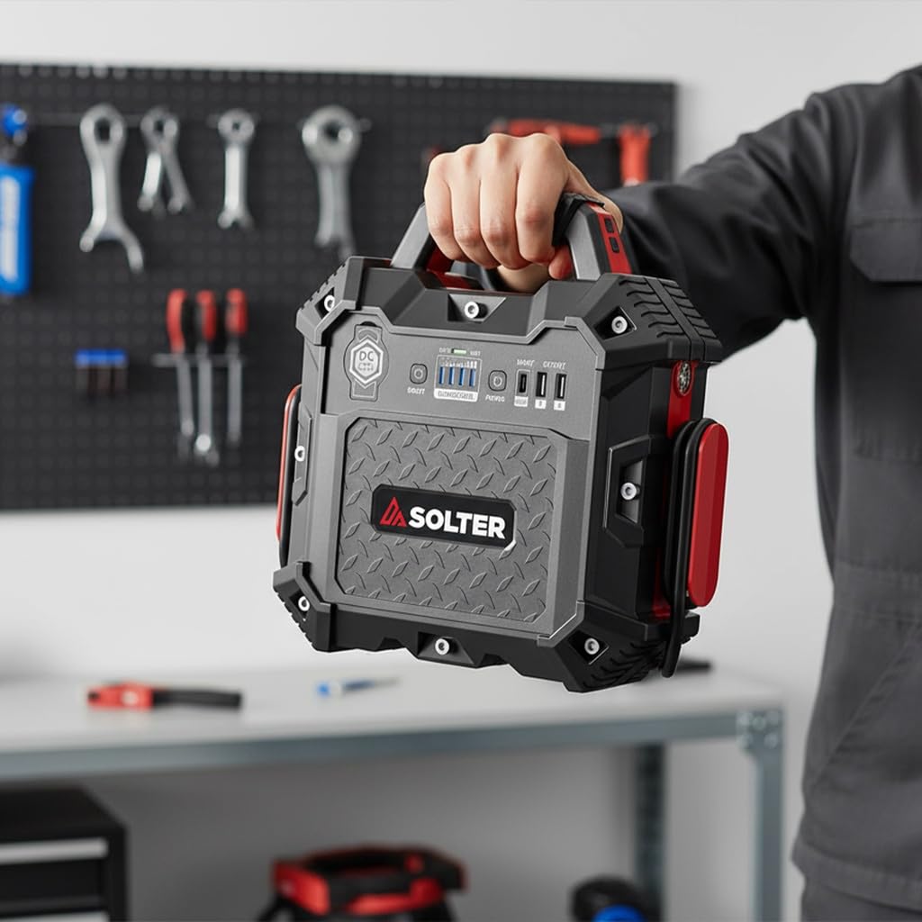 Solter Lithium LT-35 12V Pro Arrancador de Batería 1500A | 32000mAh, Para Coche Diésel y Gasolina, Powerbank USB-C, Modo BOOST