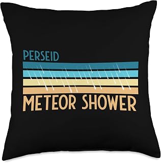 Retro Stripes Perseid Meteor Shower Throw Pillow