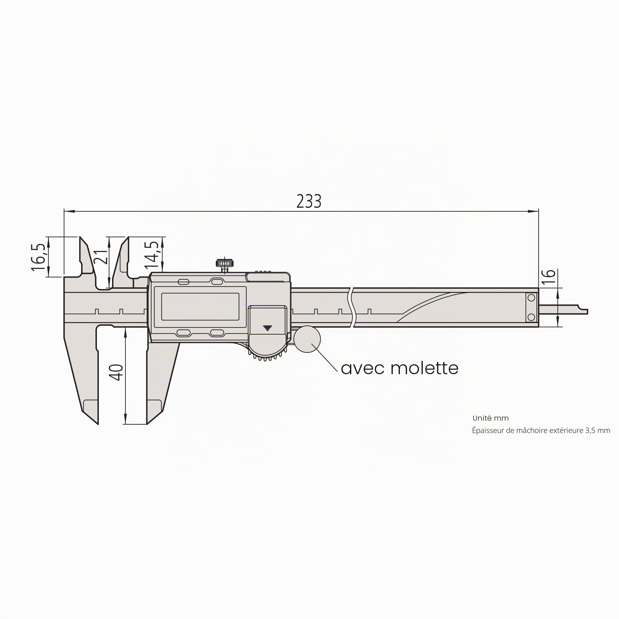 Mitutoyo 500-196-30 Absolute AOS Digimatic Micromètre Electronique Numérique, 150 mm | 0,01 mm / .0005 in, molette de guidage, origine mémorisée