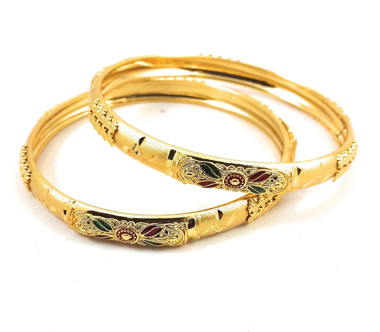 AFJ GOLD Copper Gold Plated Bangles Set for Women (Yellow) (B07KXLXCDP) Amazon Price History, Amazon Price Tracker
