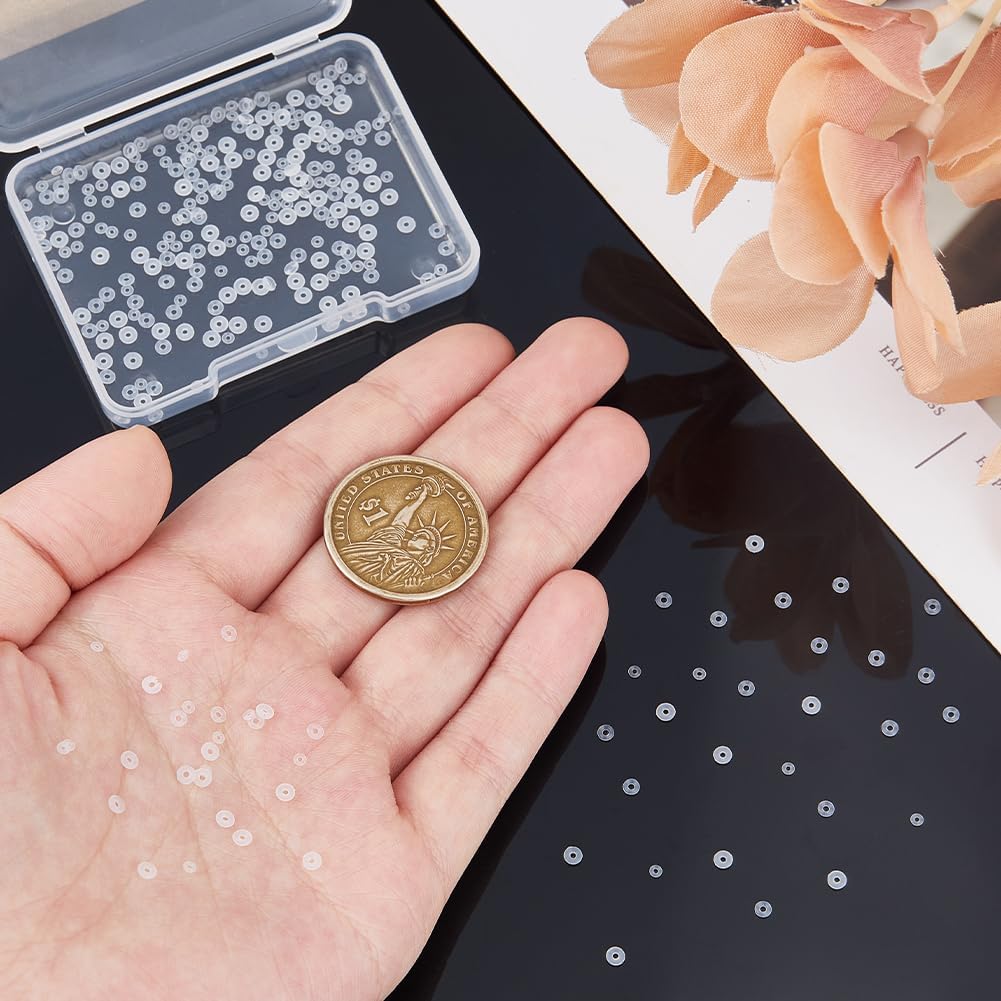SUPERFINDINGS 900Pcs 3 Sizes Silicone Spacer Beads Rubber Stopper Rings Clear End Beads O Ring Jewelry Ending Locating Reusable Beads End Clasp Beads Gasket for Bracelet Necklace DIY Jewelry Making image 3