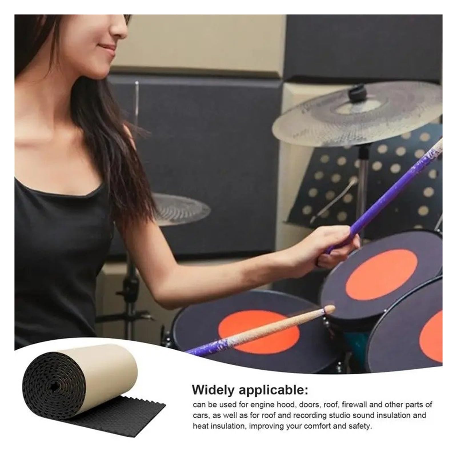 Paneles Sonido, Almohadillas Amortiguadora Barrera Impermeable Autoadhesivas Acolchado Prueba Agua, Estudio Coche, Absorbentes Acústicos Aislante Térmico Acústico