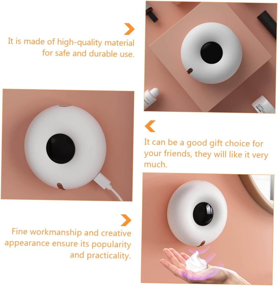 Amosfun Intelligent Wall-Mounted Soap Dispenser 280ml Automatic Foam Soap Machine for Household Office Public