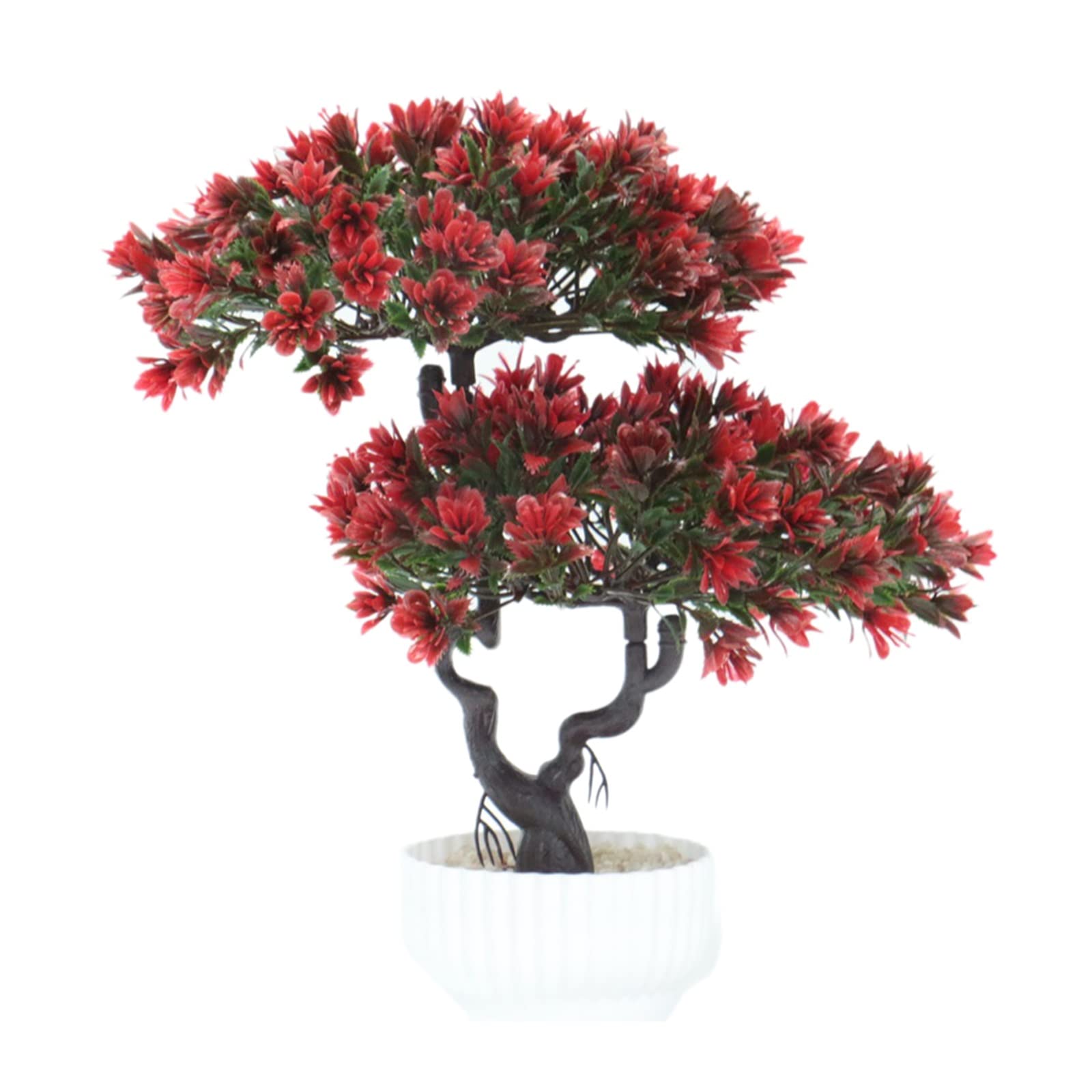 HCZKIUJY Artificial Plants Artificial Flower Plants Potted Ornament Welcome Pine Bonsai Desktop Fake Flower Decoration Plastic Flowers Decoration Fake Plants Decor (F)