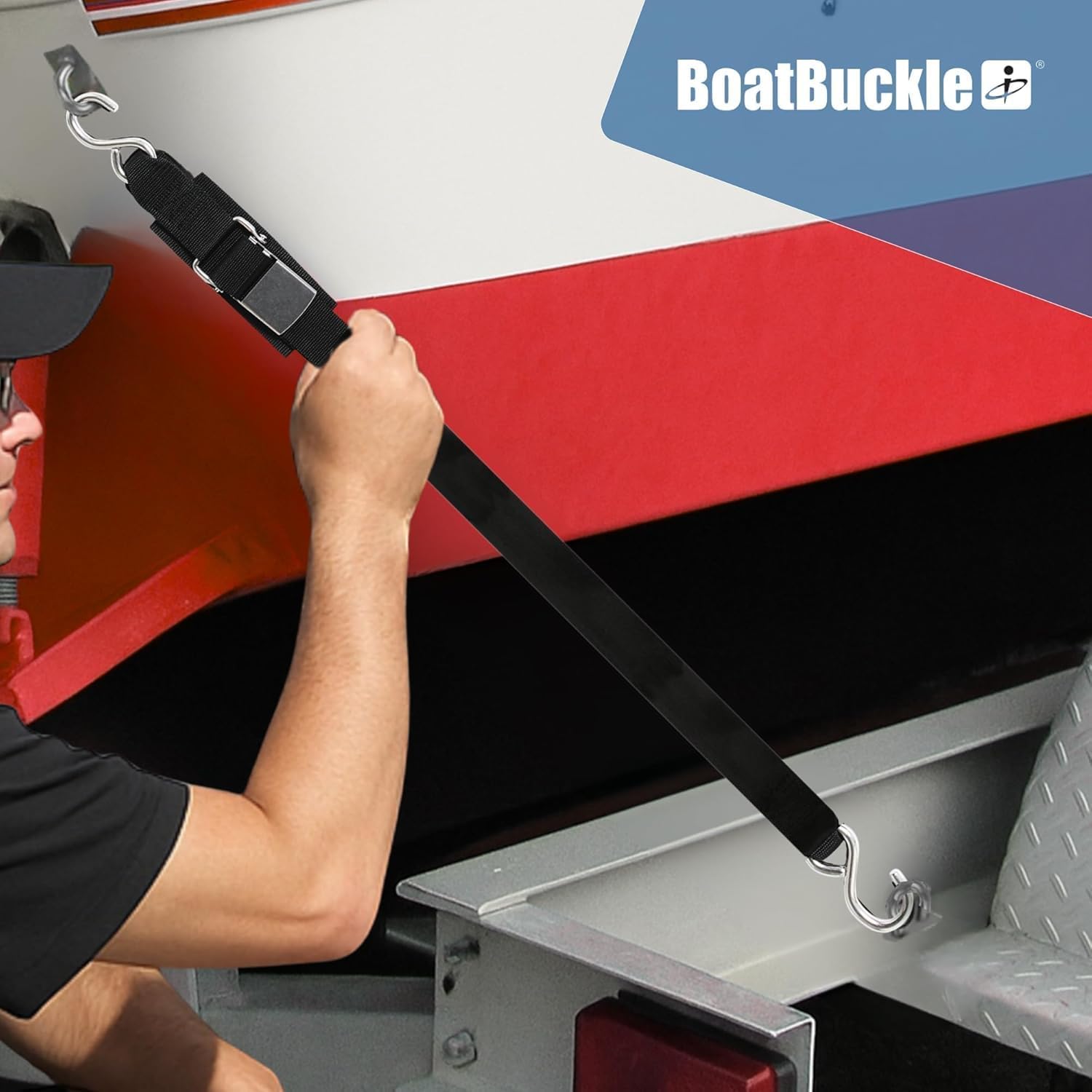 BoatBuckle Stainless Steel Kwik-Lok Transom Tie-Down- Pack of 2