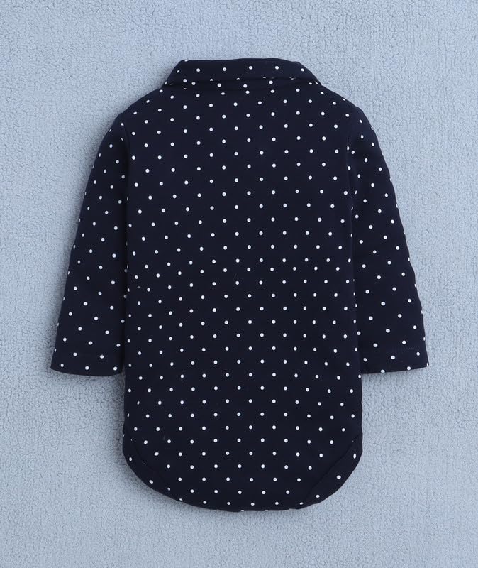 Image of BUMZEE Baby Boys Regular Fit Full Sleeves Collar Neck Cotton Bodysuit Set