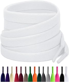2 Pares de Cordones Planos para Zapatillas Deporte, 8 mm de Ancho Cordón para Sneakers, Zapatos Deportivos, Botas