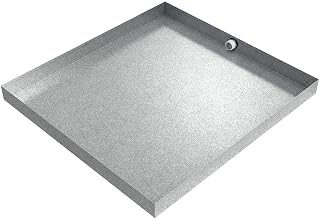 32" x 30" x 2.5" Galvanized Washing Machine Drain Pan with PVC Drain Fitting| Water Damage Prevention | No Leak | Made In The USA | Welded Water Tight | Killarney Metals